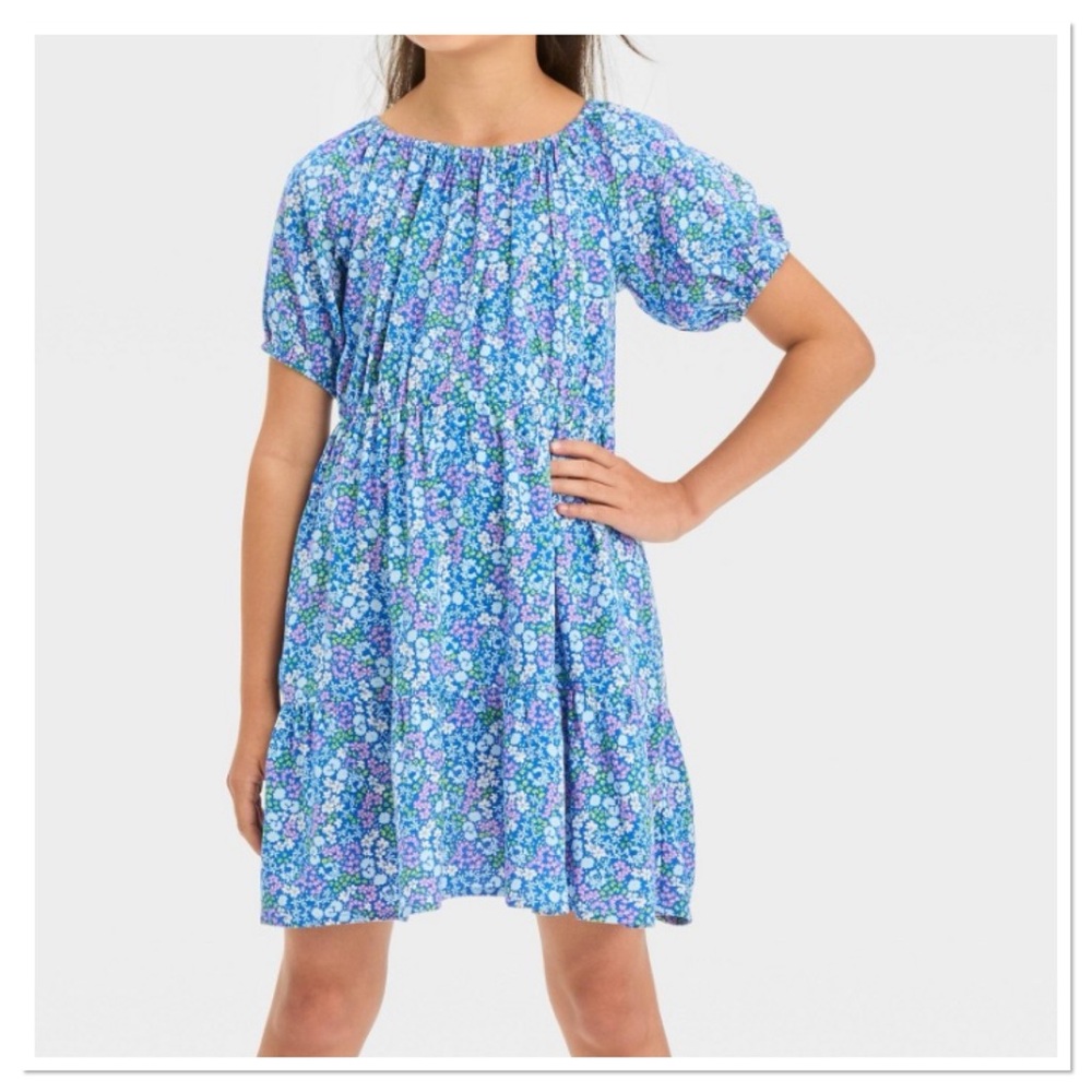 Girl’s Short Sleeve Woven Printed Floral Dress Cat & Jack